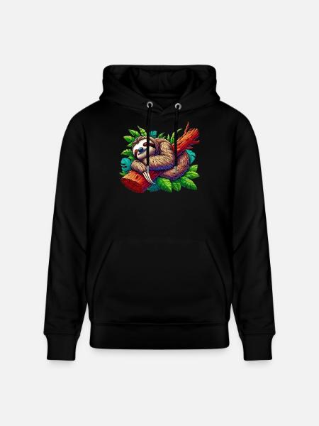 Sloth - Stanley/Stella CRUISER Unisex Organic Hoodie - black