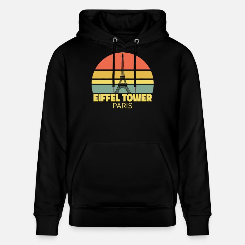 Tour Eiffel Paris Silhouette Rétro - Sweat à capuche bio CRUISER Stanley/Stella Unisexe - noir