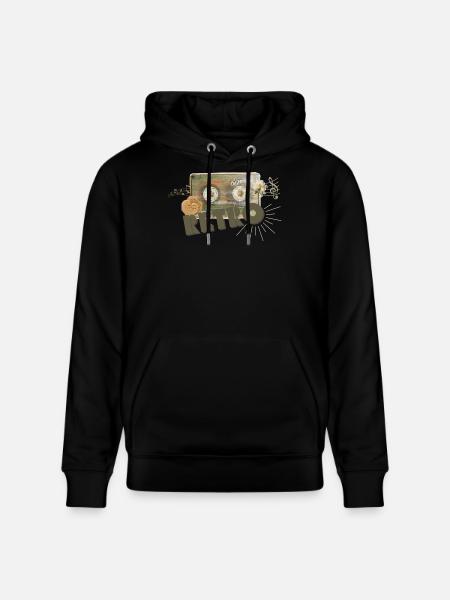 Retro Cassette Collage - Stanley/Stella CRUISER Unisex Organic Hoodie - black
