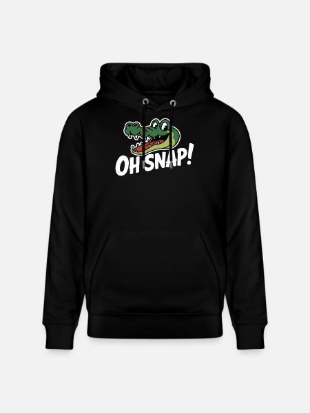 Oh Snap Alligator Cartoon - Stanley/Stella CRUISER Unisex Organic Hoodie - black