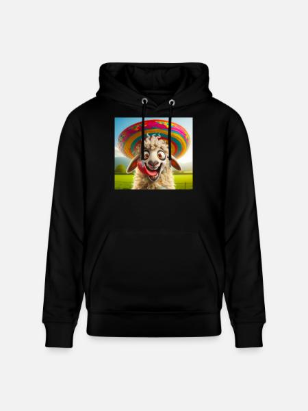 Sheep with Sombrero - Stanley/Stella CRUISER Unisex Organic Hoodie - black