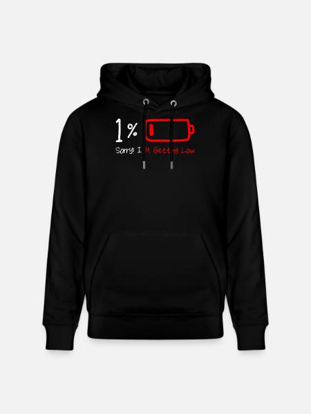 Minimalistische Batteriewarn-Illustration - Stanley/Stella Unisex Bio-Hoodie CRUISER - Schwarz