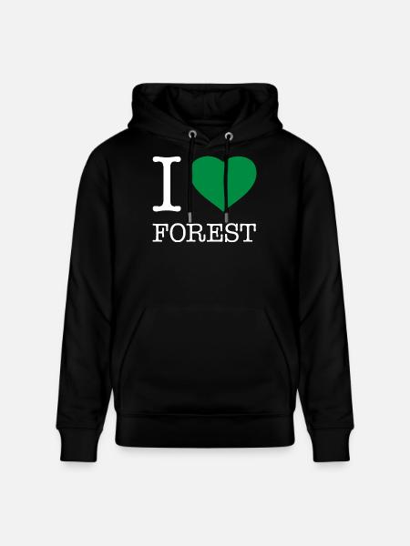 I LOVE FOREST - Stanley/Stella CRUISER Unisex Organic Hoodie - black