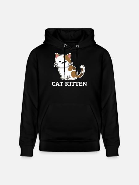 Adorable Cat Kitten - Stanley/Stella CRUISER Unisex Organic Hoodie - black