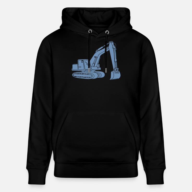 Bagger Silhouette Baugeräteführer Tiefbau - Stanley/Stella Unisex Bio-Hoodie CRUISER  - Schwarz