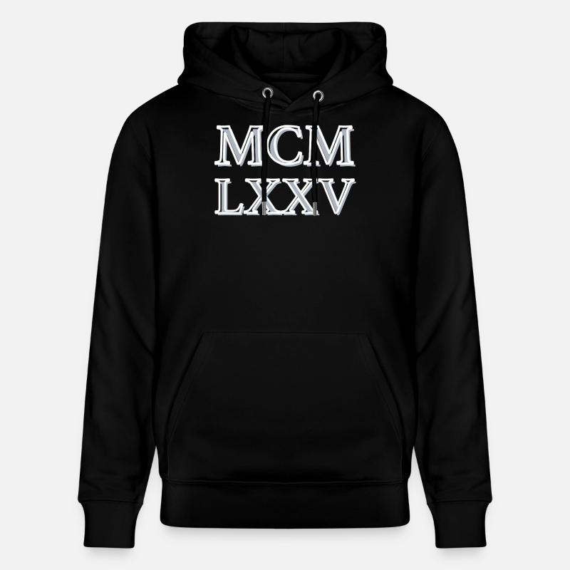 Roman numerals 1975 - MCMLXXV - Sweat à capuche bio CRUISER Stanley/Stella Unisexe - noir