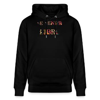 Sich frei fühlen - Stanley/Stella Unisex Bio-Hoodie CRUISER  - Schwarz - Vorne - Alina (178cm) & Michal (187cm)