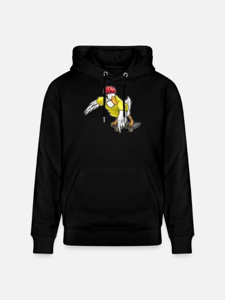 Duck Skater Skateboard - Stanley/Stella CRUISER Unisex Organic Hoodie - black
