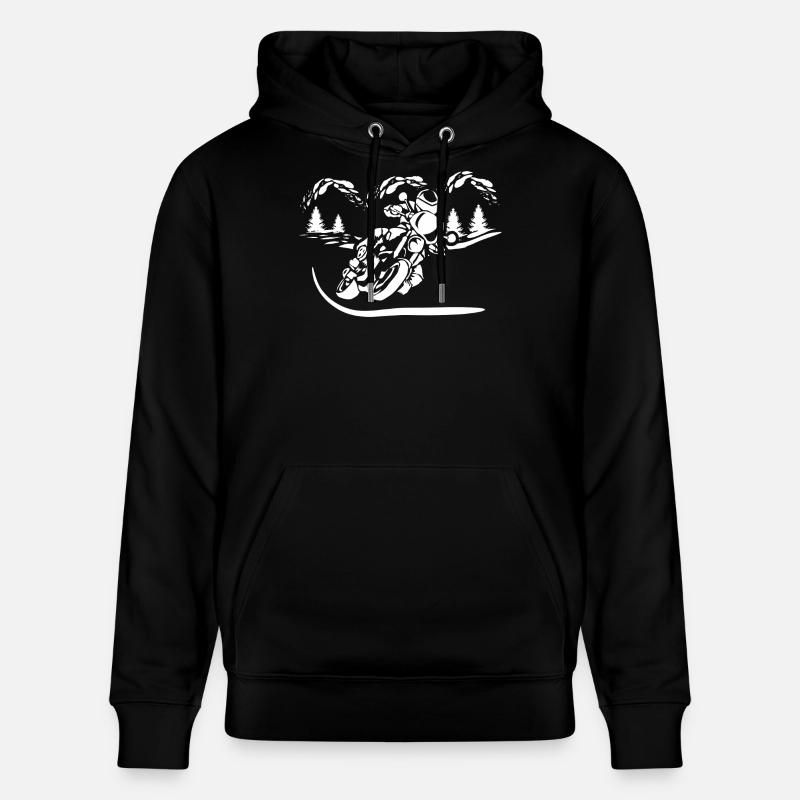 Motorcycle Forest Silhouette - Stanley/Stella CRUISER Unisex Organic Hoodie - black