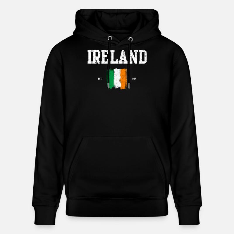 Drapeau de l’Irlande Brushstroke Design - Sweat à capuche bio CRUISER Stanley/Stella Unisexe - noir
