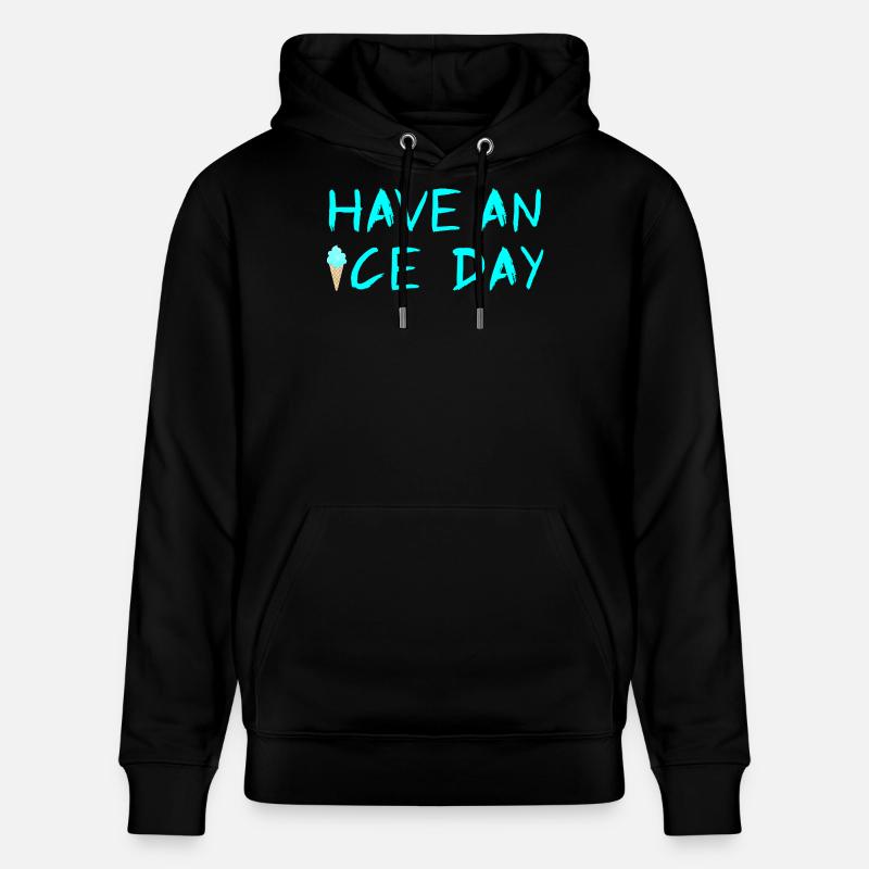 Eis Eiscreme coole Sprüche Sommerzeit Fan - Stanley/Stella Unisex Bio-Hoodie CRUISER  - Schwarz