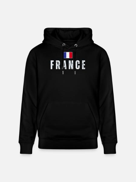 Flag of France, French pride - Stanley/Stella CRUISER Unisex Organic Hoodie - black