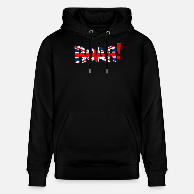 ROAR Royaume-Uni Drapeau du Royaume-Uni - Sweat à capuche bio CRUISER Stanley/Stella Unisexe - noir