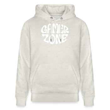 GAMER ZONE - Stanley/Stella Unisex Bio-Hoodie CRUISER  - Beige meliert - Vorne - Alina (178cm) & Michal (187cm)