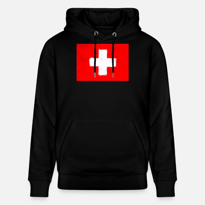 Drapeau de la Suisse - Sweat à capuche bio CRUISER Stanley/Stella Unisexe - noir