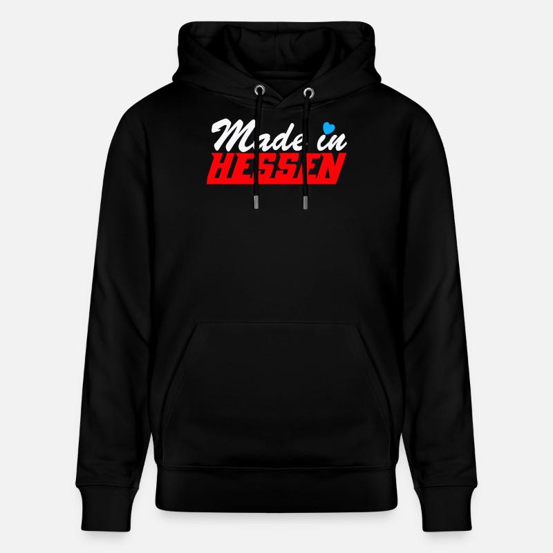 Logo Made in Hesse avec cœur - Sweat à capuche bio CRUISER Stanley/Stella Unisexe - noir