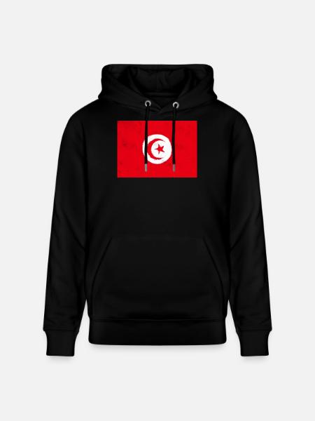 Flag of Tunisia - Stanley/Stella CRUISER Unisex Organic Hoodie - black