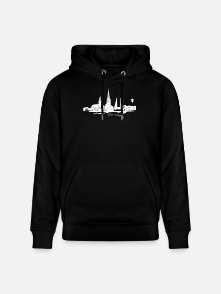 Rheinberg City Silhouette design - Stanley/Stella CRUISER Unisex Organic Hoodie - black