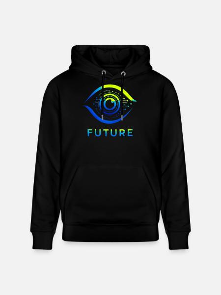 Futuristic Circle Technology Design - Stanley/Stella CRUISER Unisex Organic Hoodie - black