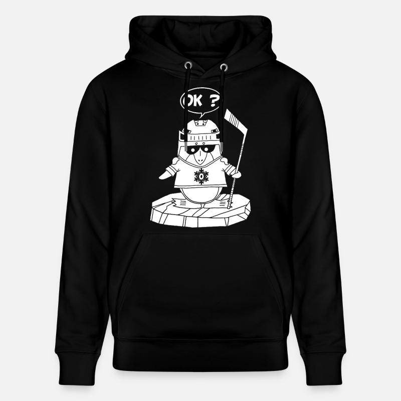 Pingouin sportif blanc - Sweat à capuche bio CRUISER Stanley/Stella Unisexe - noir