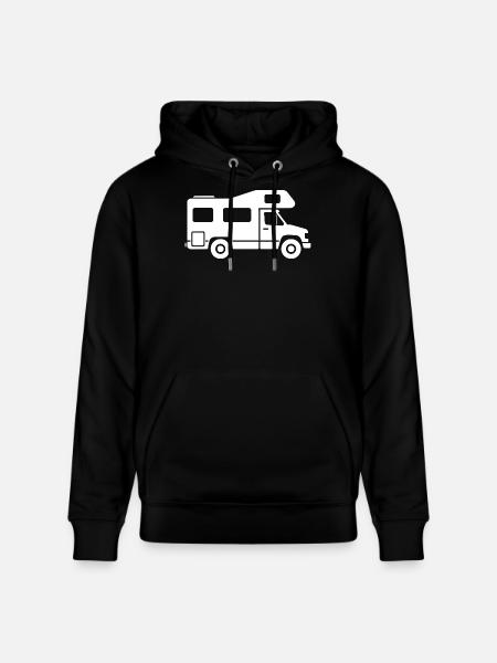 Motorhome Silhouette Camping Family - Stanley/Stella CRUISER Unisex Organic Hoodie - black