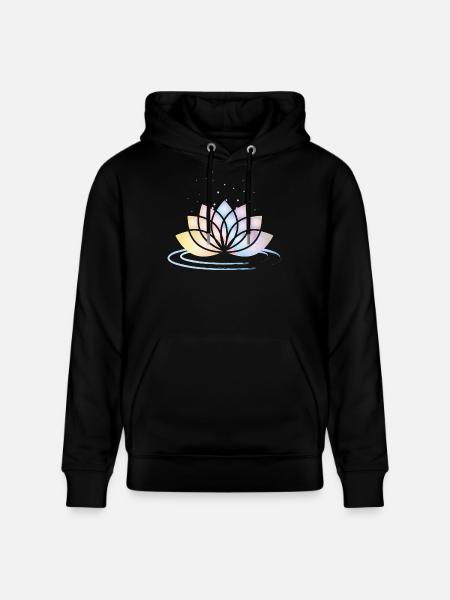 Stylized Pastel Flower Symbol with Water - Stanley/Stella CRUISER Unisex Organic Hoodie - black