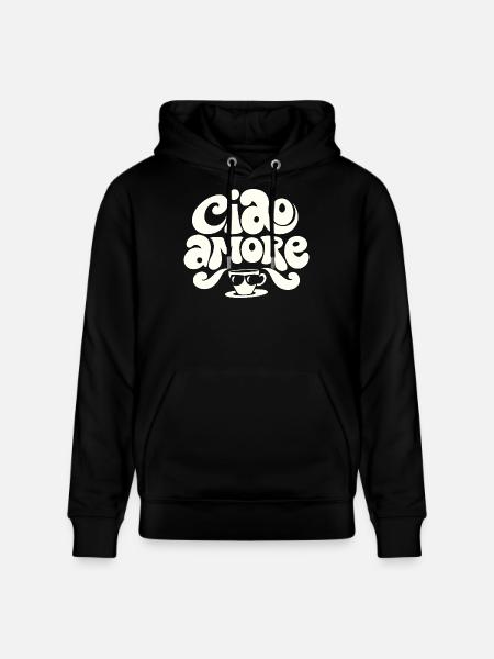 Ciao Amore Cappuccino - Stanley/Stella CRUISER Unisex Organic Hoodie - black