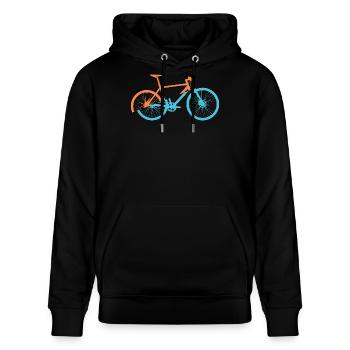 Dynamic bicycle design - Stanley/Stella CRUISER Unisex Organic Hoodie - black - Front - Alina (178cm) & Michal (187cm)