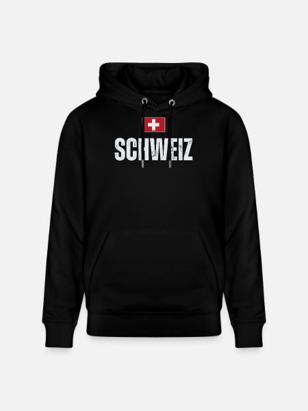 Schweizer Flagge, Schweizer Patriot - Stanley/Stella Unisex Bio-Hoodie CRUISER  - Schwarz