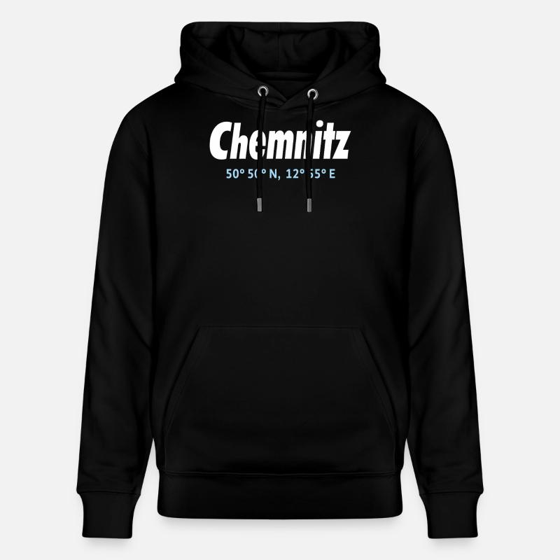 Chemnitz coordinates - Stanley/Stella CRUISER Unisex Organic Hoodie - black