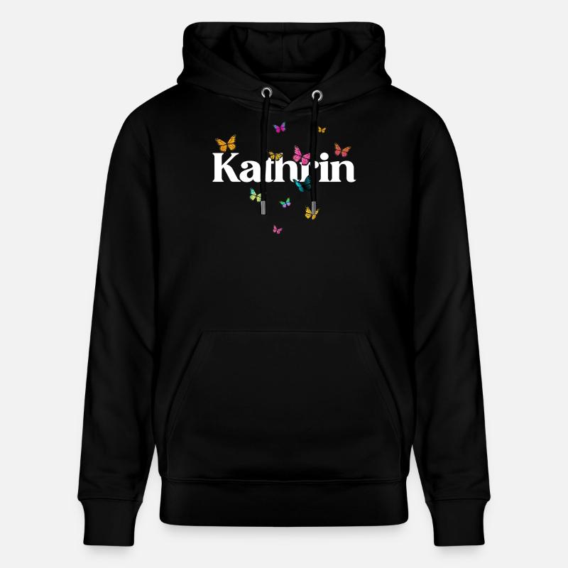 Schöner Mädchenname mit Schmetterlingen KATHRIN - Stanley/Stella Unisex Bio-Hoodie CRUISER - Schwarz