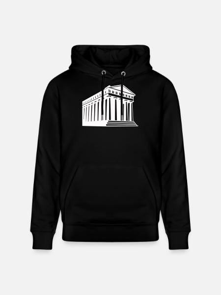 Ancient Greek temple illustration - Stanley/Stella CRUISER Unisex Organic Hoodie - black