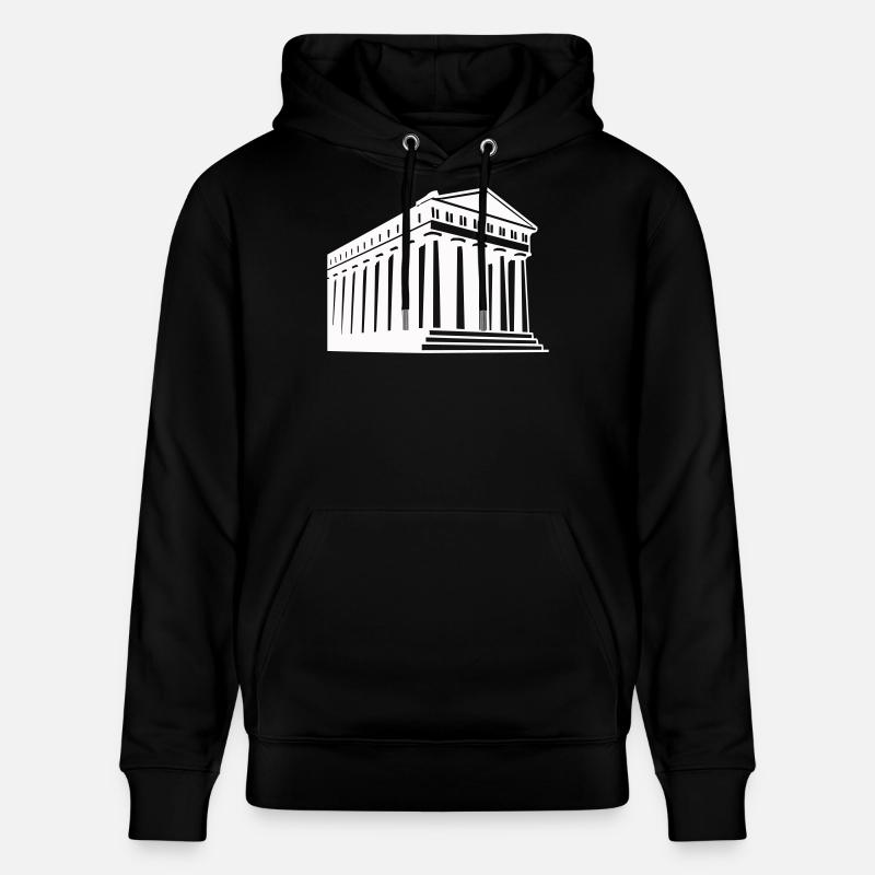 Illustration du temple grec antique - Sweat à capuche bio CRUISER Stanley/Stella Unisexe - noir