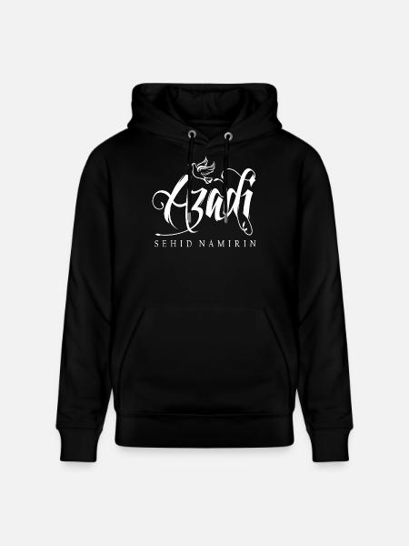 Kurdistan Kurdish calligraphy with flying dolphin - Stanley/Stella CRUISER Unisex Organic Hoodie - black