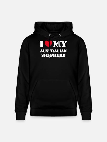 I Love my AUSTRALIAN SHEPHERD - Stanley/Stella CRUISER Unisex Organic Hoodie - black