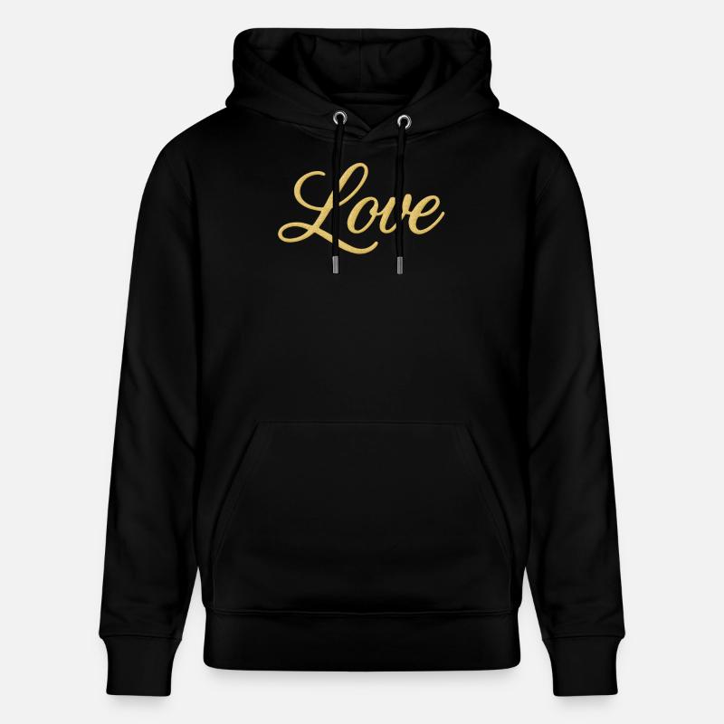Gold Glitter Love Script Design - Stanley/Stella Unisex Bio-Hoodie CRUISER  - Schwarz