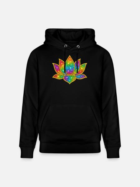 Vibrant Glitter Lotus Symbol - Stanley/Stella CRUISER Unisex Organic Hoodie - black