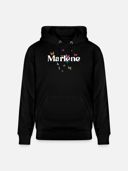 Schöner Mädchenname mit Schmetterlingen MARLENE - Stanley/Stella Unisex Bio-Hoodie CRUISER  - Schwarz