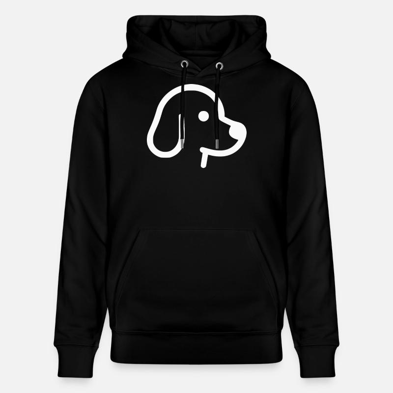 Motif chien ludique en blanc - Sweat à capuche bio CRUISER Stanley/Stella Unisexe - noir