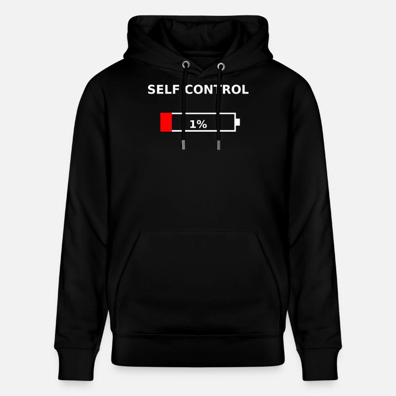 SELF CONTROL - 1 % Batterie faible - Sweat à capuche bio CRUISER Stanley/Stella Unisexe - noir