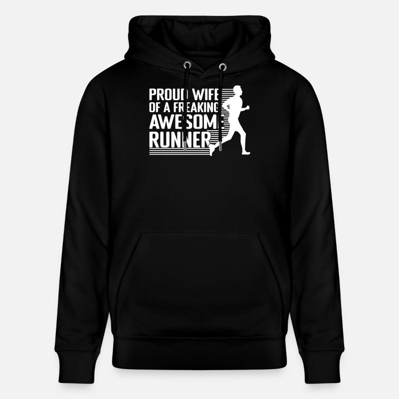 Marathon Runner Freaking Awesome Running Gift - Stanley/Stella Unisex Bio-Hoodie CRUISER  - Schwarz
