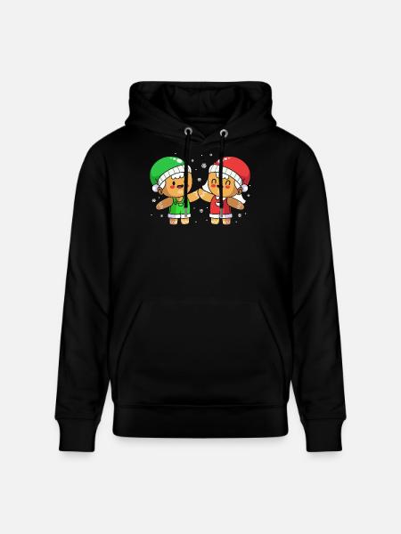 Christmas gingerbread gingerbread man - Stanley/Stella CRUISER Unisex Organic Hoodie - black