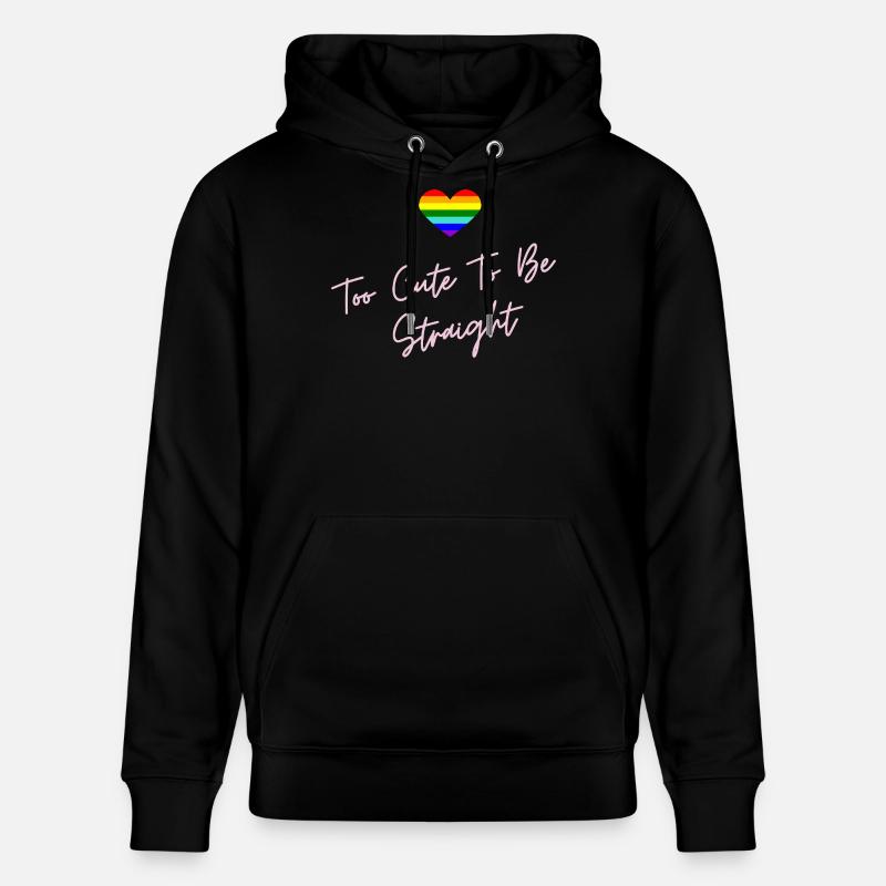 Rainbow Heart Pride LGBTQ Design - Stanley/Stella CRUISER Unisex Organic Hoodie - black