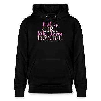 Conception de citation girly inspirante - Sweat à capuche bio CRUISER Stanley/Stella Unisexe - noir - Devant - Alina (178cm) & Michal (187cm)