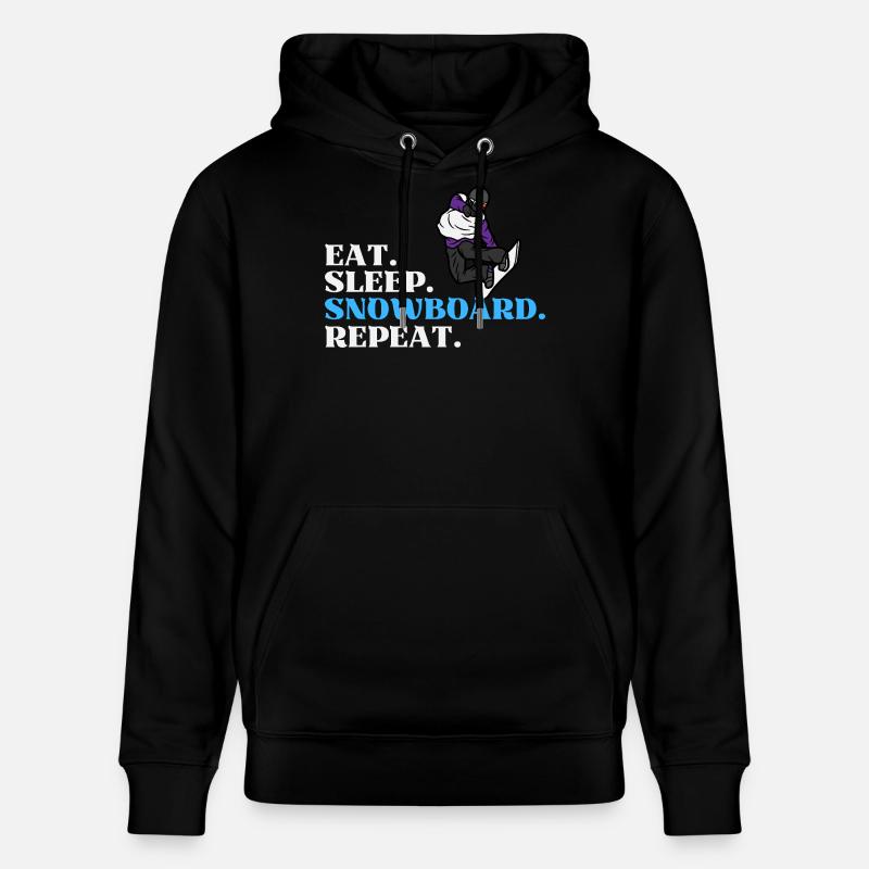 Eat Sleep Snowboard Répéter - Sweat à capuche bio CRUISER Stanley/Stella Unisexe - noir