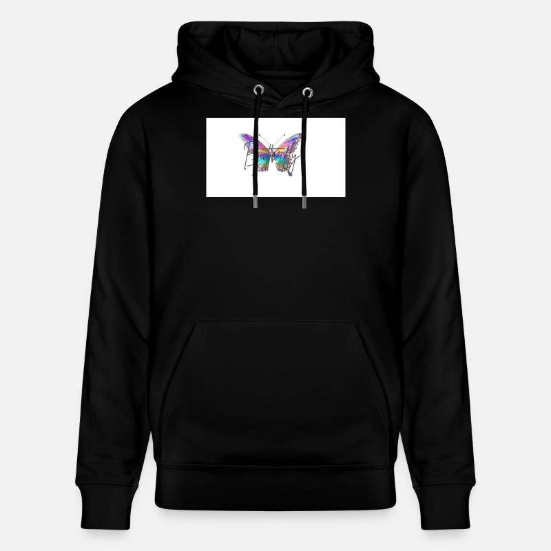 Bunter Schmetterling mit Wasserfarben-Effekt - Stanley/Stella Unisex Bio-Hoodie CRUISER  - Schwarz