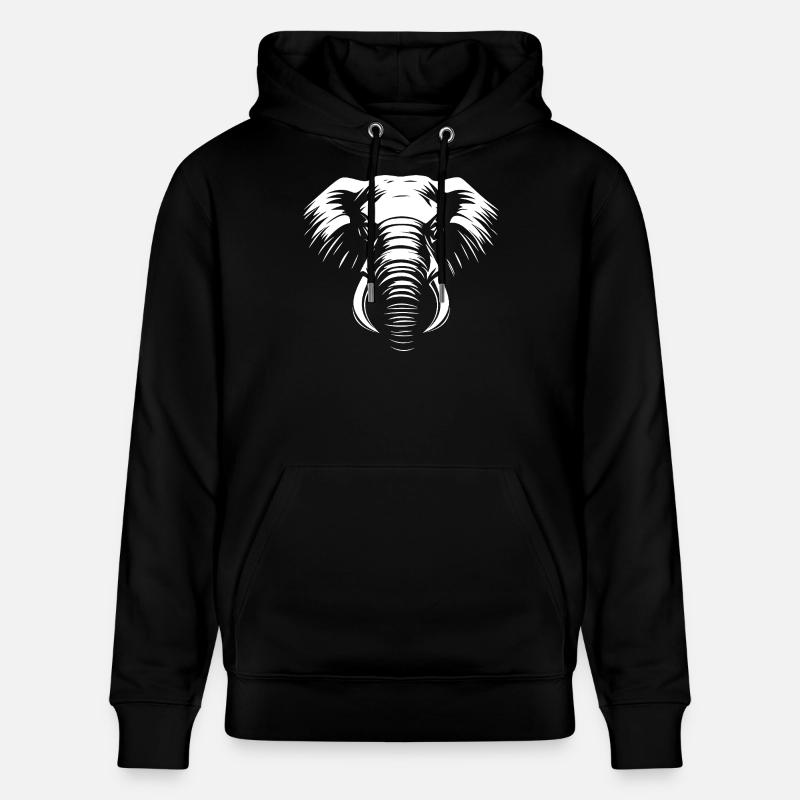 Éléphant Blanc :) - Sweat à capuche bio CRUISER Stanley/Stella Unisexe - noir