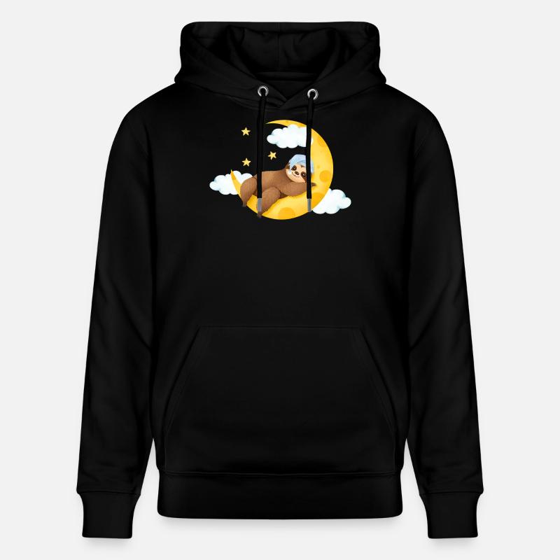 Paresseux sur la lune - Sweat à capuche bio CRUISER Stanley/Stella Unisexe - noir