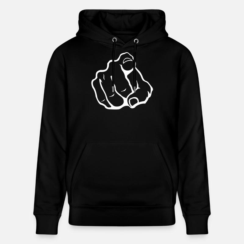 Silhouette de l’index - Sweat à capuche bio CRUISER Stanley/Stella Unisexe - noir