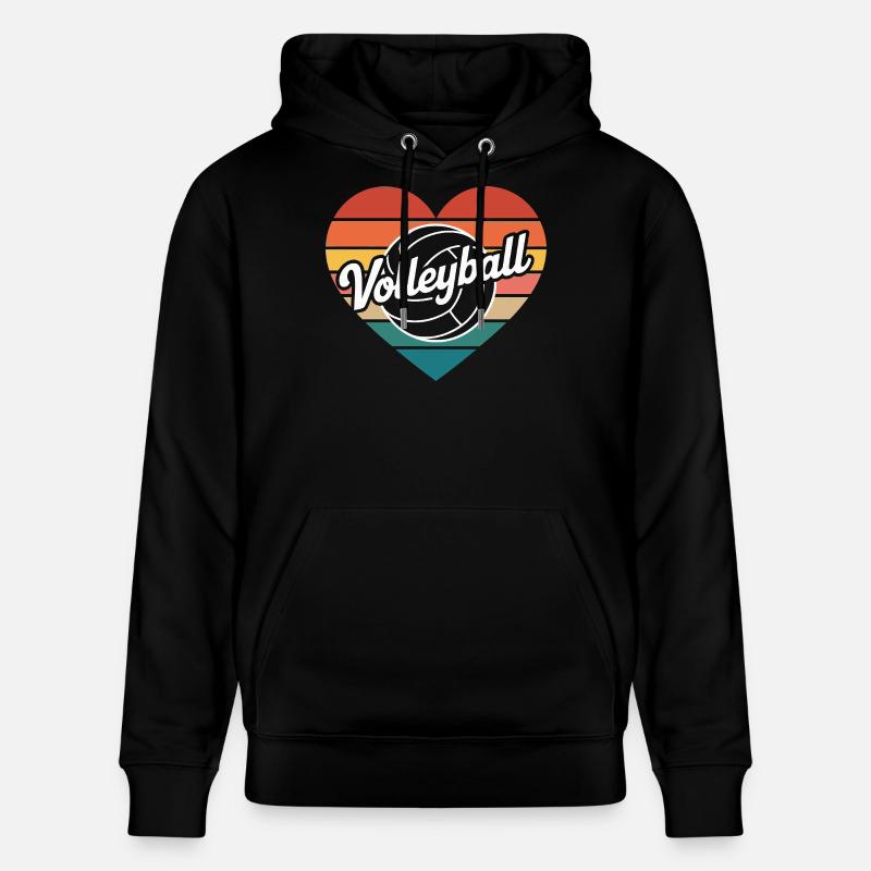 Volley-ball coeur rétro - Sweat à capuche bio CRUISER Stanley/Stella Unisexe - noir